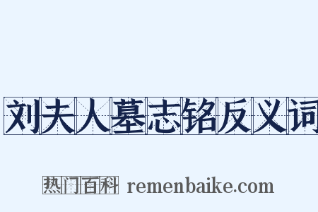 刘夫人墓志铭反义词是什么意思的图片